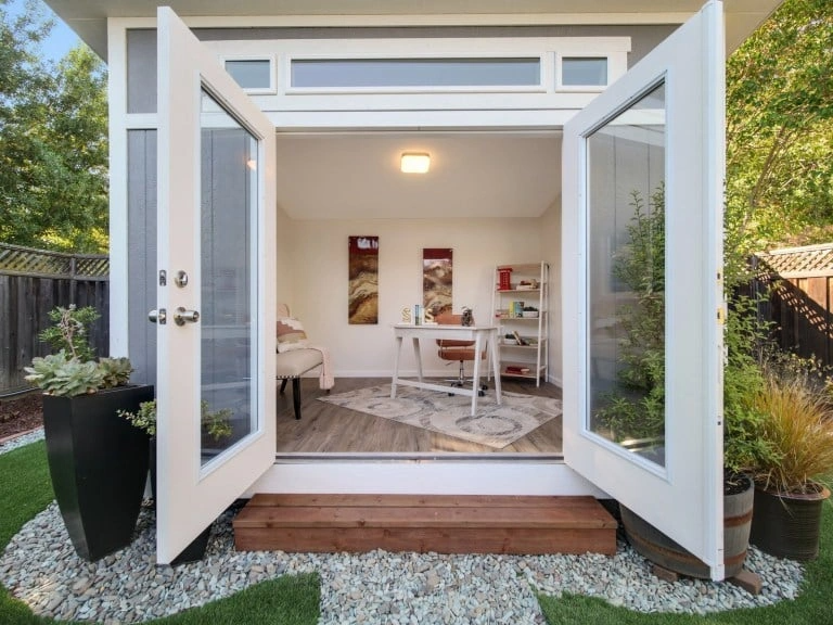 tuff shed office in back yard