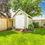 Backyard storage shed built from custom shed plans